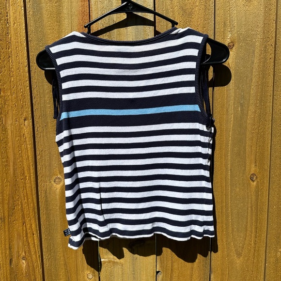 Limited Too Y2K Navy and White Striped Sleeveless Tank Top Size XS/S - Picture 2 of 3